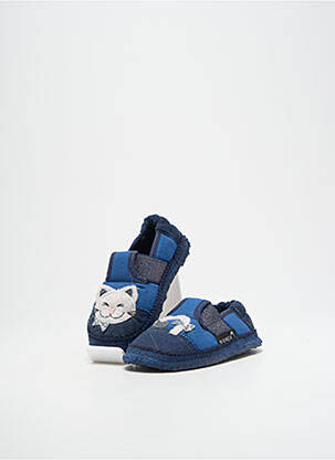 Chaussons/pantoufles bout rond bout rond bleu NANGA garçon