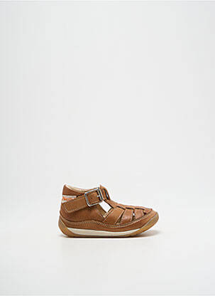 Sandales/nu pieds tissage satiné bout rond marron FALCOTTO garçon