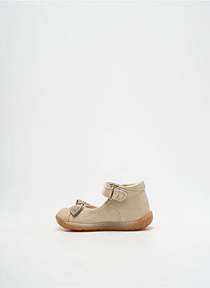 Ballerines tissage satiné bout rond beige FALCOTTO fille