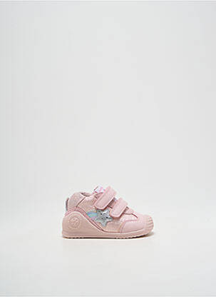 Baskets matière lisse bout rond rose BIOMECANICS fille