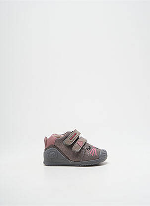 Baskets tissage satiné bout rond gris BIOMECANICS fille