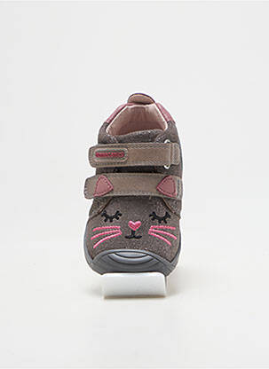 Baskets tissage satiné bout rond gris BIOMECANICS fille