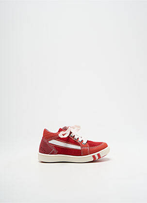 Baskets nubuck bout rond rouge BELLAMY garcon