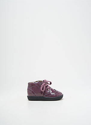 Bottillons tissage vernis bout rond violet FALCOTTO fille
