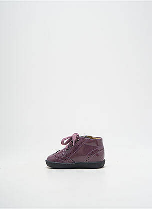 Bottillons tissage vernis bout rond violet FALCOTTO fille