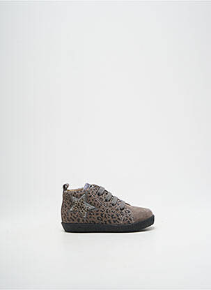 Bottillons nubuck bout rond marron FALCOTTO fille