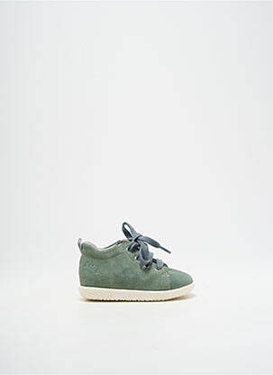 Bottillons nubuck bout rond vert FALCOTTO garçon