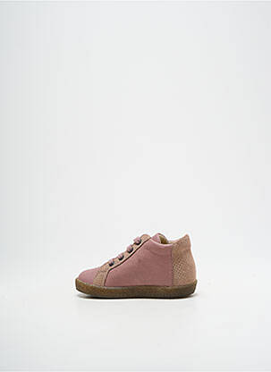 Bottillons matière lisse bout rond rose FALCOTTO fille