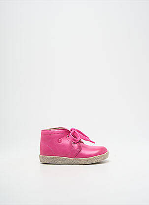 Bottillons matière lisse bout rond rose FALCOTTO fille
