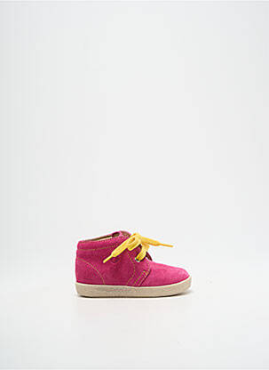 Bottillons nubuck bout rond rose FALCOTTO fille