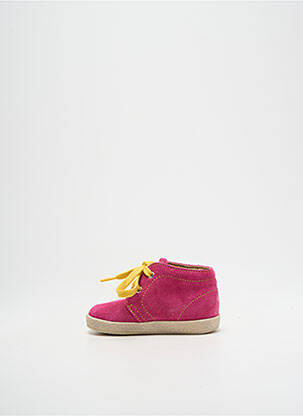 Bottillons nubuck bout rond rose FALCOTTO fille