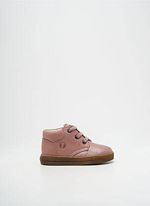 Bottillons matière lisse bout rond rose FALCOTTO fille