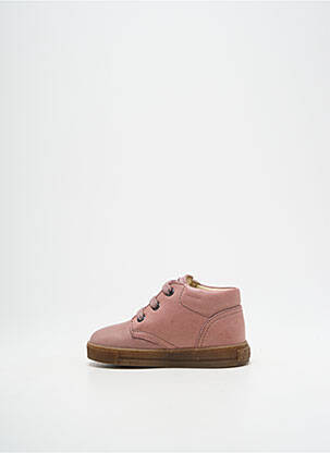 Bottillons matière lisse bout rond rose FALCOTTO fille