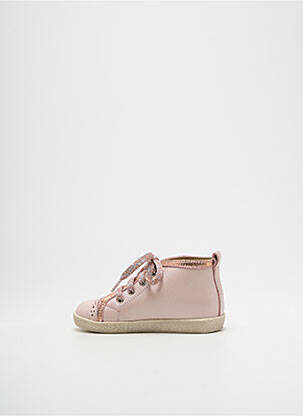 Bottillons matière lisse bout rond rose FALCOTTO fille