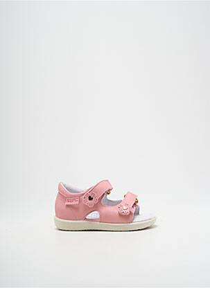 Sandales/nu pieds tissage satiné bout ouvert rose FALCOTTO fille