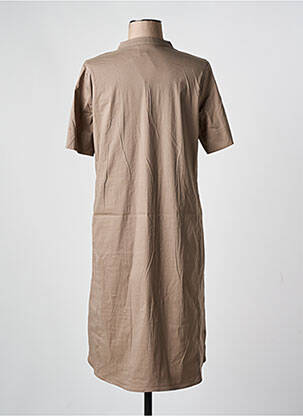 Robe mi-longue manches courtes manches courtes beige FRANK WALDER femme