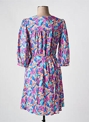 Robe mi-longue coupe fluide manches 3/4 violet JULIE GUERLANDE femme