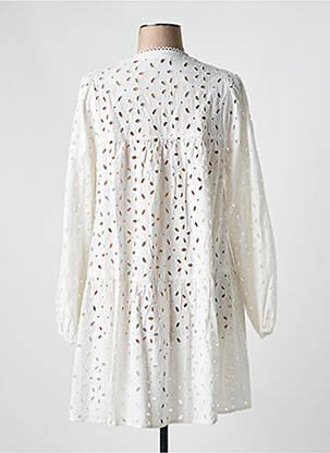 Robe mi-longue manches longues manches longues blanc KAFFE femme