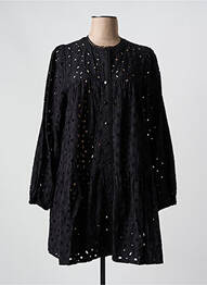 Robe mi-longue manches longues manches longues noir KAFFE femme