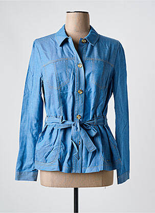 Chemisier coupe cintrée manches longues bleu DIANE LAURY femme