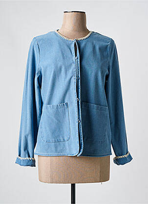 Veste casual col rond bleu ICHI femme