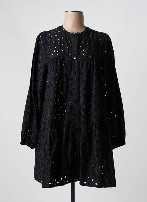 Robe mi-longue noir KAFFE pour femme