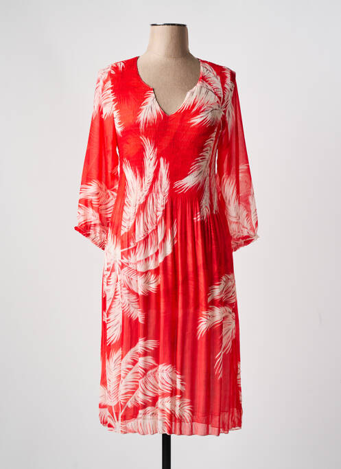 Robe mi-longue orange HALOGENE femme