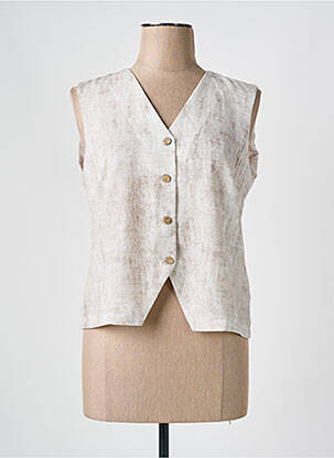 Gilet sans manche coupe cintrée beige HALOGENE femme