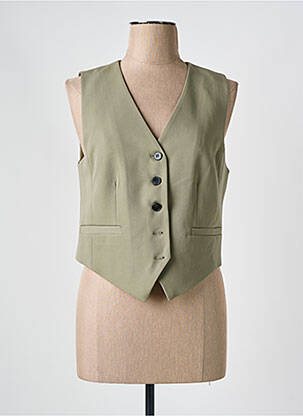 Gilet sans manche poches vert KAFFE femme