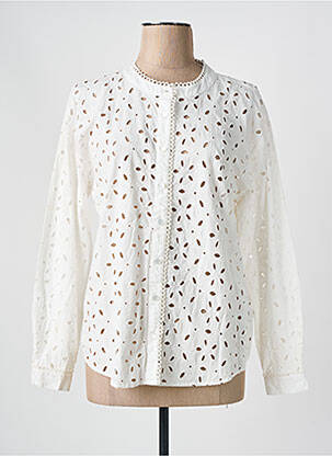 Chemisier coupe droite manches longues blanc KAFFE femme