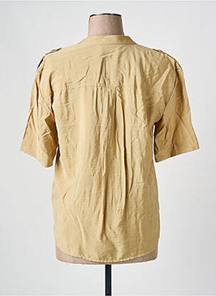 Chemisier coupe droite manches courtes beige KAFFE femme