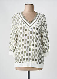 Blouse imprimé fantaisie manches 3/4 blanc FRANK WALDER femme