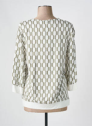 Blouse imprimé fantaisie manches 3/4 blanc FRANK WALDER femme