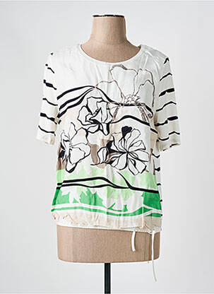 Blouse col rond manches courtes beige FRANK WALDER femme