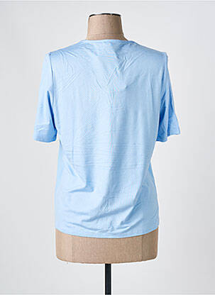 Blouse tissage crêpe manches courtes bleu FRANK WALDER femme