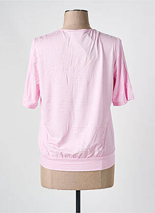 Blouse tissage crêpe manches courtes rose FRANK WALDER femme