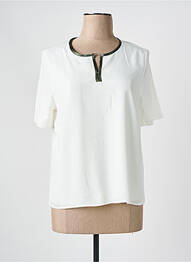 Top coupe fluide manches courtes beige FRANK WALDER femme