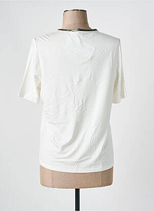 Top tissage crêpe manches courtes beige FRANK WALDER femme