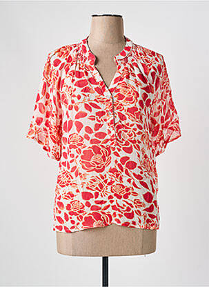 Blouse légère et transparente manches 3/4 rouge JENSEN femme