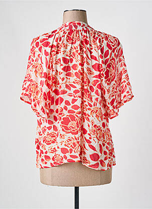 Blouse légère et transparente manches 3/4 rouge JENSEN femme