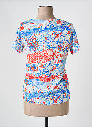 T-shirt col v manches courtes bleu JULIE GUERLANDE femme
