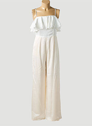 Combi-pantalon tissage crêpe fines bretelles beige ELLI WHITE femme