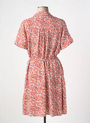 Robe mi-longue imprimé fantaisie manches courtes rouge JULIE GUERLANDE femme