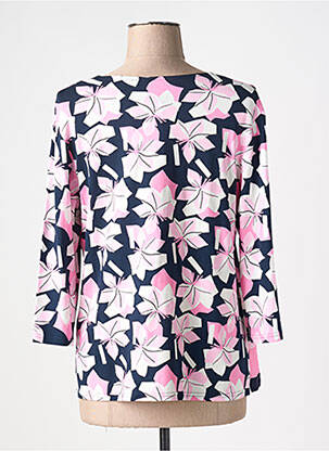 Blouse imprimé fleurs manches 3/4 bleu FRANK WALDER femme