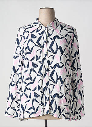 Chemisier imprimé fleurs manches longues bleu FRANK WALDER femme