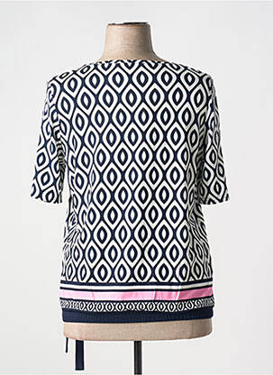 T-shirt manches mi-longues manches courtes bleu FRANK WALDER femme