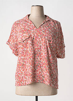 Blouse imprimé fantaisie manches courtes rouge JULIE GUERLANDE femme