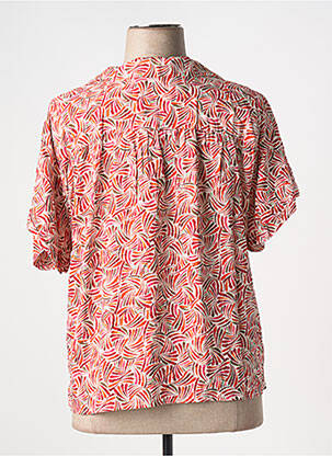 Blouse tissage popeline manches courtes rouge JULIE GUERLANDE femme