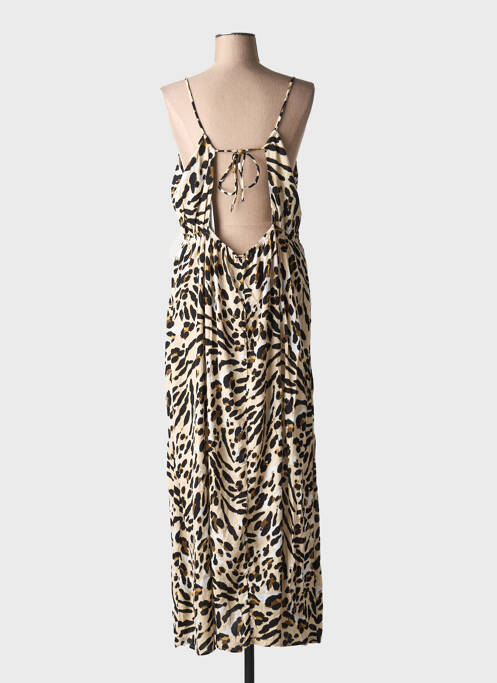 Robe longue beige ICHI pour femme