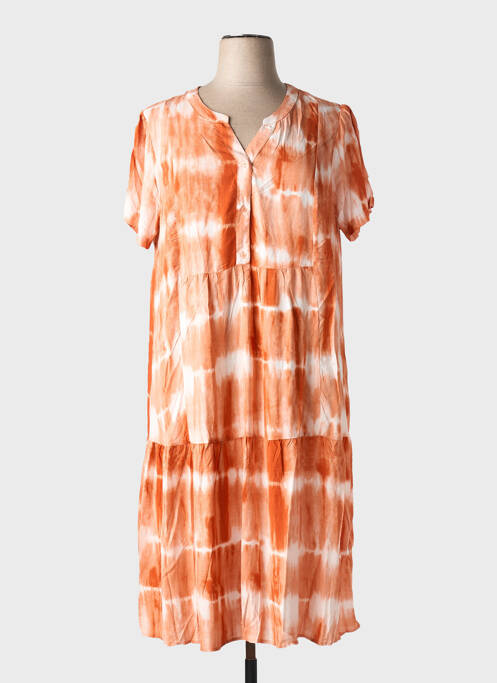 Robe mi-longue orange CISO pour femme